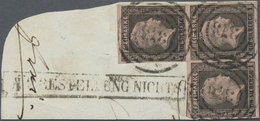Brfst Preußen - Marken Und Briefe: 1850: 1 SGr Schwarz Auf Rosa, Dreierblock Alls. Voll/breitrandig Mit Se - Andere & Zonder Classificatie