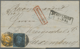 Br Preußen - Marken Und Briefe: 1850/57, 2 Sgr Auf Blau + 3 Sgr Gelb, Glatter Hintergrund Als Ausgaben- - Altri & Non Classificati