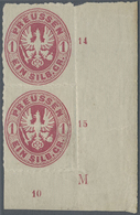 (*) Preußen - Marken Und Briefe: 1861, 1 Sgr. Wappen Im Senkrechten Paar Aus Der Rechten Unteren Bogenec - Altri & Non Classificati