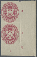 (*) Preußen - Marken Und Briefe: 1861, 1 Sgr. Wappen Im Senkrechten Paar Aus Der Rechten Unteren Bogenec - Andere & Zonder Classificatie