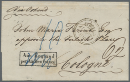 Br Preußen - Transitstempel: 1849, Brief Aus London Nach Köln Via Ostende. Transitstempel "Aus England - Autres & Non Classés