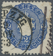 O Sachsen - Marken Und Briefe: 1864, 2 Ngr Wappen Dunkelultramarin, Gestempelt Mit Zweikreisstempel "( - Saxe
