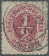 O Schleswig-Holstein - Marken Und Briefe: 1865, Ovalausgabe ½ S Rosalila Mit Letztags-K2 "ALTONA 31.12 - Autres & Non Classés