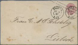 GA Schleswig-Holstein - Marken Und Briefe: 1867, Preußen 1 Sgr. Ganzsachen-Umschlag Mit DKr. "ALTONA 10 - Andere & Zonder Classificatie