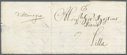 Br Thurn & Taxis - Vorphilatelie: 1687, Faltbrief Mit Handschriftlichem Herkunftsvermerk "D'Allemagne", - Prephilately