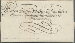 Br Thurn & Taxis - Vorphilatelie: 1711, Schleiz, Vollständiger Schnörkelbrief Mit Eigener Unterschrift - Prephilately