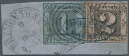 Brfst Thurn & Taxis - Marken Und Briefe: 1858, 1Sgr + 2Sgr Auf Briefstück Mit Aufgabestempel 'BREMEN TH & - Autres & Non Classés