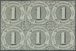 */** Thurn & Taxis - Marken Und Briefe: 1852, 1 Kr. Schwarz Auf Graugrün, Geschnitten. Waagrechter Sechse - Other & Unclassified