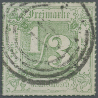 O Thurn & Taxis - Marken Und Briefe: 1866, 1/3 Sgr Gelblichgrün Sauber Und Zentrisch Entwertet "14" Ca - Altri & Non Classificati