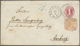 GA Thurn & Taxis - Ganzsachen: 1863 (?), 1 Sgr. Rosa Ganzsachenumschlag Mit Zusatzfrankatur ¼ Sgr. Rötl - Autres & Non Classés