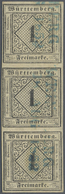 O Württemberg - Marken Und Briefe: 1851, 1 Kr. Schwarz Auf Hellsämisch, Type I Im Allseits Voll- Bis B - Andere & Zonder Classificatie