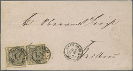 Br Württemberg - Marken Und Briefe: 1851, 1 Kr. Schwarz Auf Gelbweiß, Zwei Voll- Bis Breitrandige Einze - Altri & Non Classificati