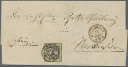 Br Württemberg - Marken Und Briefe: 1851, 1 Kr. Schwarz Auf Hellsämisch Mit K2 "HEILBRONN 17 JUN 1856" - Andere & Zonder Classificatie