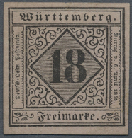 (*) Württemberg - Marken Und Briefe: 1851, Neudruck 18 Kr. Schwarz Auf Violettgrau, Ungebraucht Ohne Gum - Andere & Zonder Classificatie