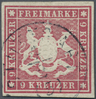 O Württemberg - Marken Und Briefe: 1865, 9 Kreuzer Rosakarmin DER GEBRAUCHTE NEUDRUCK, Allseits Breitr - Altri & Non Classificati