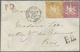 Br Württemberg - Marken Und Briefe: 1859/60, Ausgaben-Mischfrankatur 9 Kr. Geschnitten Und 3 Kr. Gezähn - Altri & Non Classificati