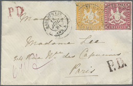 Br Württemberg - Marken Und Briefe: 1859/60, Ausgaben-Mischfrankatur 9 Kr. Geschnitten Und 3 Kr. Gezähn - Autres & Non Classés