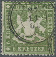 O Württemberg - Marken Und Briefe: 1861: 6 Kr. Grün, Normal Gezähntes Prachtstück Mit Seltenem Platten - Sonstige & Ohne Zuordnung