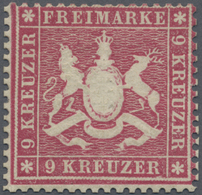 * Württemberg - Marken Und Briefe: 1860, Wappenausgabe 9 Kr. Karmin, Eng Gezähnt, Dickes Papier Mit Ha - Sonstige & Ohne Zuordnung