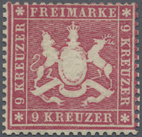 * Württemberg - Marken Und Briefe: 1860, Wappenausgabe 9 Kr. Karmin, Eng Gezähnt, Dickes Papier Mit Ha - Andere & Zonder Classificatie