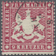 O Württemberg - Marken Und Briefe: 1860, 9 Kreuzer Karmin Mit Seltenem PLATTENFEHLER "Kerbe Unter Letz - Andere & Zonder Classificatie