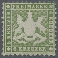 * Württemberg - Marken Und Briefe: 1862, 6 Kreuzer Dunkelgrün Ungebraucht Mit Falzresten, Die Marke Is - Altri & Non Classificati