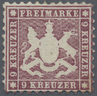 (*) Württemberg - Marken Und Briefe: 1862, Wappenausgabe 9 Kr. Dunkelkarmin, Ungebraucht Ohne Gummi, Far - Autres & Non Classés