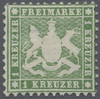 */(*) Württemberg - Marken Und Briefe: 1863, 1 Kreuzer Dunkelgrün Ungebraucht Mit Gummiresten, Einwandfrei - Altri & Non Classificati