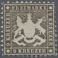 (*) Württemberg - Marken Und Briefe: 1863, Wappenausgabe 9 Kr. In Seltener D-Farbe Schwarzbraun, Weit Ge - Andere & Zonder Classificatie