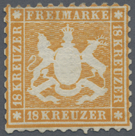 (*) Württemberg - Marken Und Briefe: 1863, Wappenausgabe 18 Kr. Orangegelb, Weit Gezähnt, Ungebraucht Oh - Altri & Non Classificati