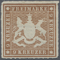 * Württemberg - Marken Und Briefe: 1865, Wappenausgabe 9 Kr. Rötlichbraun Mit Durchstich, Ungebraucht - Sonstige & Ohne Zuordnung