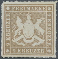 (*) Württemberg - Marken Und Briefe: 1865: 9 Kr. Hellbraun, Durchstochen, Ungestempeltes Kabinettstück O - Altri & Non Classificati