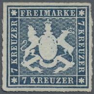 (*) Württemberg - Marken Und Briefe: 1868, Wappen 7 Kr. Schieferblau, Durchstochen, Ungebraucht Ohne Gum - Andere & Zonder Classificatie