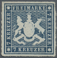 (*) Württemberg - Marken Und Briefe: 1868, Wappen 7 Kr. Schieferblau, Durchstochen, Ungebraucht Ohne Gum - Autres & Non Classés