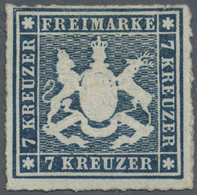 (*) Württemberg - Marken Und Briefe: 1868, Wappen 7 Kr. Schieferblau, Durchstochen, Ungebraucht Ohne Gum - Autres & Non Classés