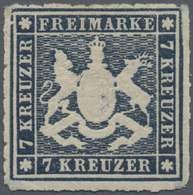 * Württemberg - Marken Und Briefe: 1868, Wappenausgabe 7 Kr. In Besserer B-Farbe Schieferblau Mit Plat - Autres & Non Classés
