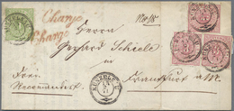 Br Württemberg - Marken Und Briefe: 1869, Ovalausgabe 3x 3 Kr. Und 1 Kr. Durchstochen Auf Komplettem Fa - Sonstige & Ohne Zuordnung