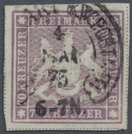 O Württemberg - Marken Und Briefe: 1873, 70 Kr. Wappen Rotlila, Gestempelt, Allseits Voll- Und Meist ü - Altri & Non Classificati