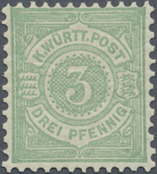 * Württemberg - Marken Und Briefe: 1875 Freimarke 3 Pf In Seltener Farbe B = Mittelbläulichgrün, Einwa - Andere & Zonder Classificatie