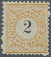 * Württemberg - Marken Und Briefe: 1881, 2 Mark Gelblichorange/schwarz Ungebraucht Mit Vollem Original - Andere & Zonder Classificatie