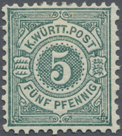 * Württemberg - Marken Und Briefe: 1890, Freimarke 5 Pf. In Seltener Farbe Schwarzblaugrün, Einwandfre - Andere & Zonder Classificatie