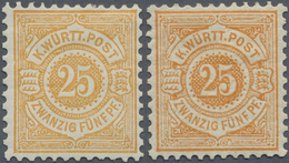 * Württemberg - Marken Und Briefe: 1890, Freimarke 25 Pf. In Seltener Farbe Hellgelborange, Einwandfre - Autres & Non Classés