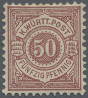 * Württemberg - Marken Und Briefe: 1890, 50 Pfg. Ziffer Hellbraunrot Mit Sauberen Erstfalz Und Altsign - Sonstige & Ohne Zuordnung