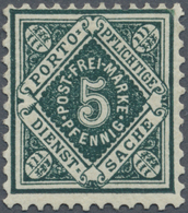 * Württemberg - Marken Und Briefe: 1890, Dienstmarke 5 Pf. In Seltener Farbe Schwarzblaugrün, Einwandf - Sonstige & Ohne Zuordnung