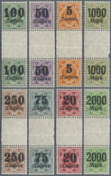 ** Württemberg - Marken Und Briefe: 1923, Dienst-Aufdruckmarken "1000 Mark" Bis "10 Mrd." Dreizehn Senk - Autres & Non Classés