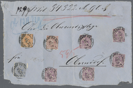 Brfst Württemberg - Marken Und Briefe: 1890, Dienstmarke 50 Pf Lebhaftbraunrot Zusammen Mit 5 Mal 1 M Schw - Autres & Non Classés