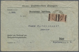 Br Württemberg - Marken Und Briefe: 1919, 35 Pfg. Volkstaat Im Senkrechten Paar Als Portogerechte Mehrf - Altri & Non Classificati