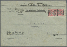 Br Württemberg - Marken Und Briefe: 1919, 35 Pfg. Und 40 Pfg. Volksstaat Je Im Senkrechten Paar Als Por - Altri & Non Classificati