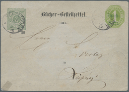 GA Württemberg - Ganzsachen: 1875, Aufbrauchkarte: 3 Pf Grün Ziffer Auf 1-Kr-Oktogon-Karte "Bücher-Best - Autres & Non Classés