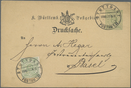 GA Württemberg - Ganzsachen: 1877, 3 Pfg. Dienstpostkarte Mit Rückseitigem Text Wegen Einer Besuchsanze - Autres & Non Classés